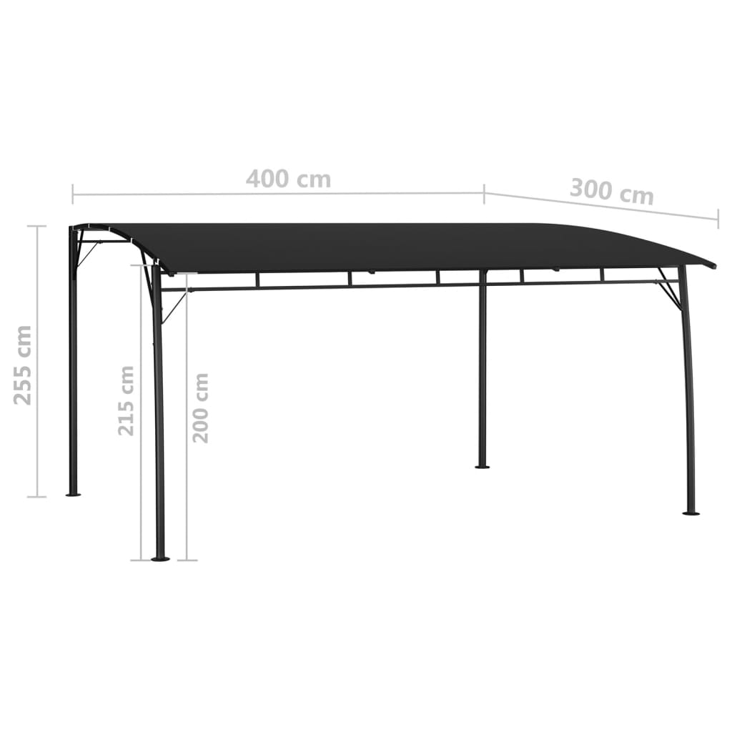 Toldo para-sol de jardim 4x3x2,55 m antracite