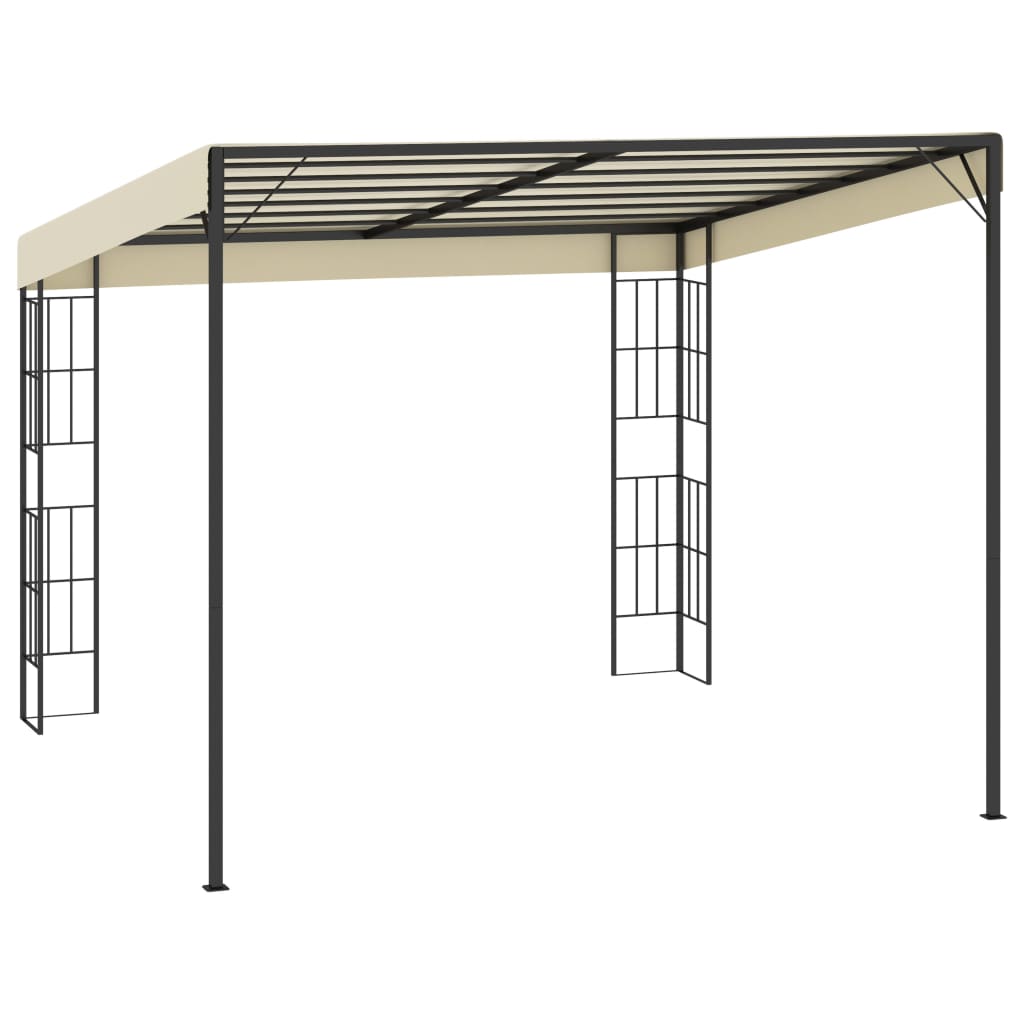 Gazebo de montagem na parede 3x3 m tecido creme