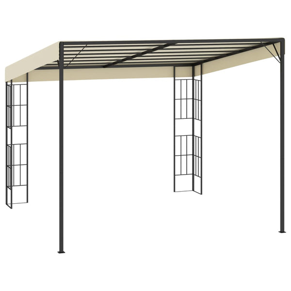 Gazebo de montagem na parede 3x3 m tecido creme