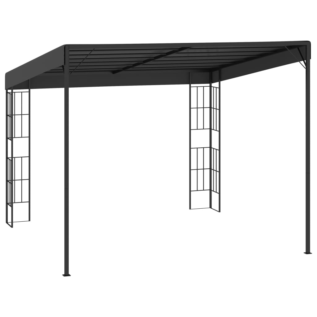 Gazebo de montagem na parede 3x3 m tecido antracite