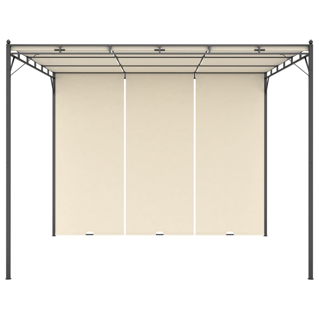 Gazebo de jardim com cortina lateral 3x3x2,25m cor creme