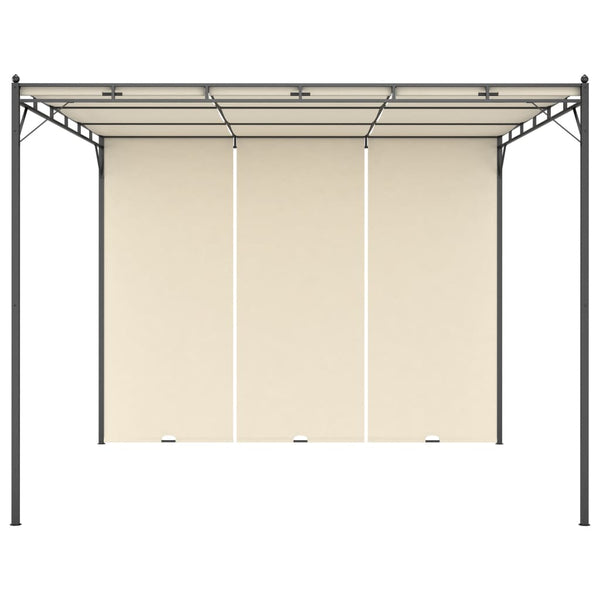 Gazebo de jardim com cortina lateral 3x3x2,25m cor creme