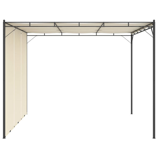 Gazebo de jardim com cortina lateral 3x3x2,25m cor creme