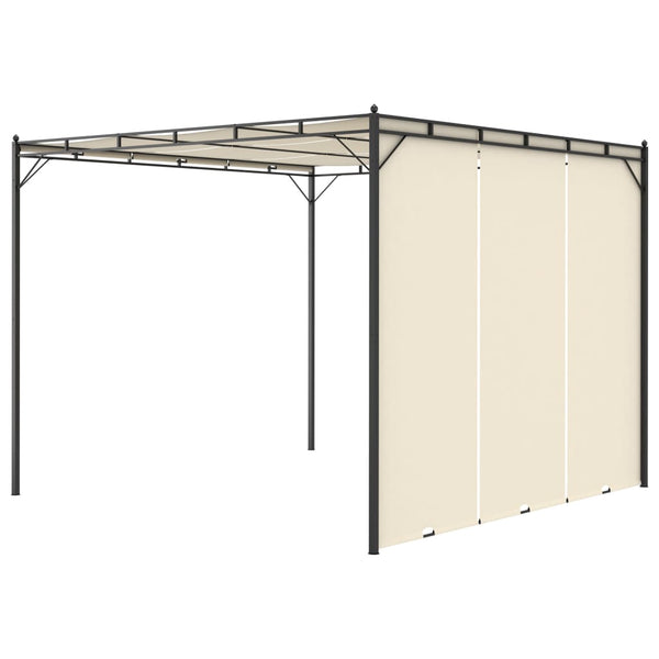 Gazebo de jardim com cortina lateral 3x3x2,25m cor creme