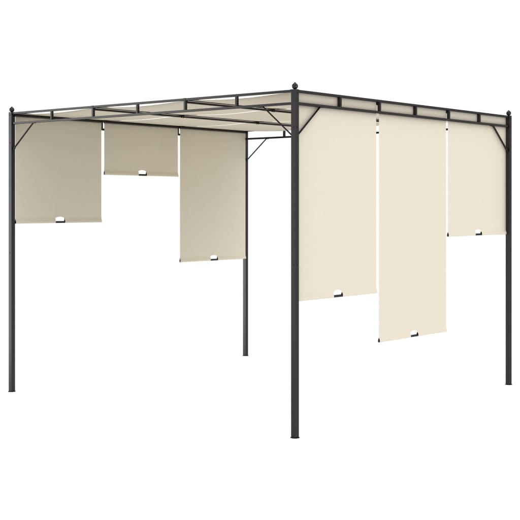 Gazebo de jardim com cortina lateral 3x3x2,25m cor creme