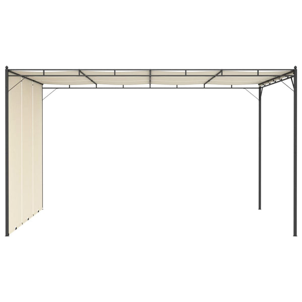 Gazebo de jardim com cortina lateral 4x3x2,25m cor creme