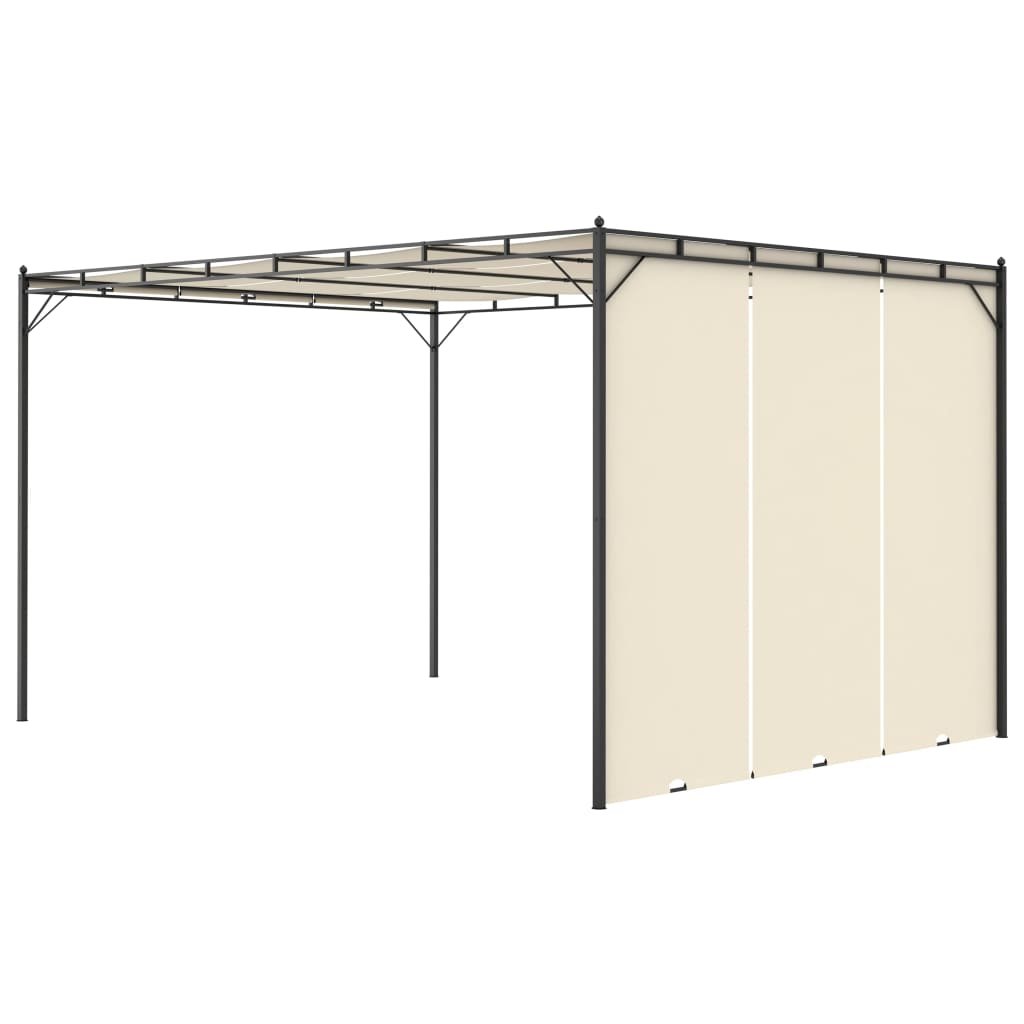 Gazebo de jardim com cortina lateral 4x3x2,25m cor creme