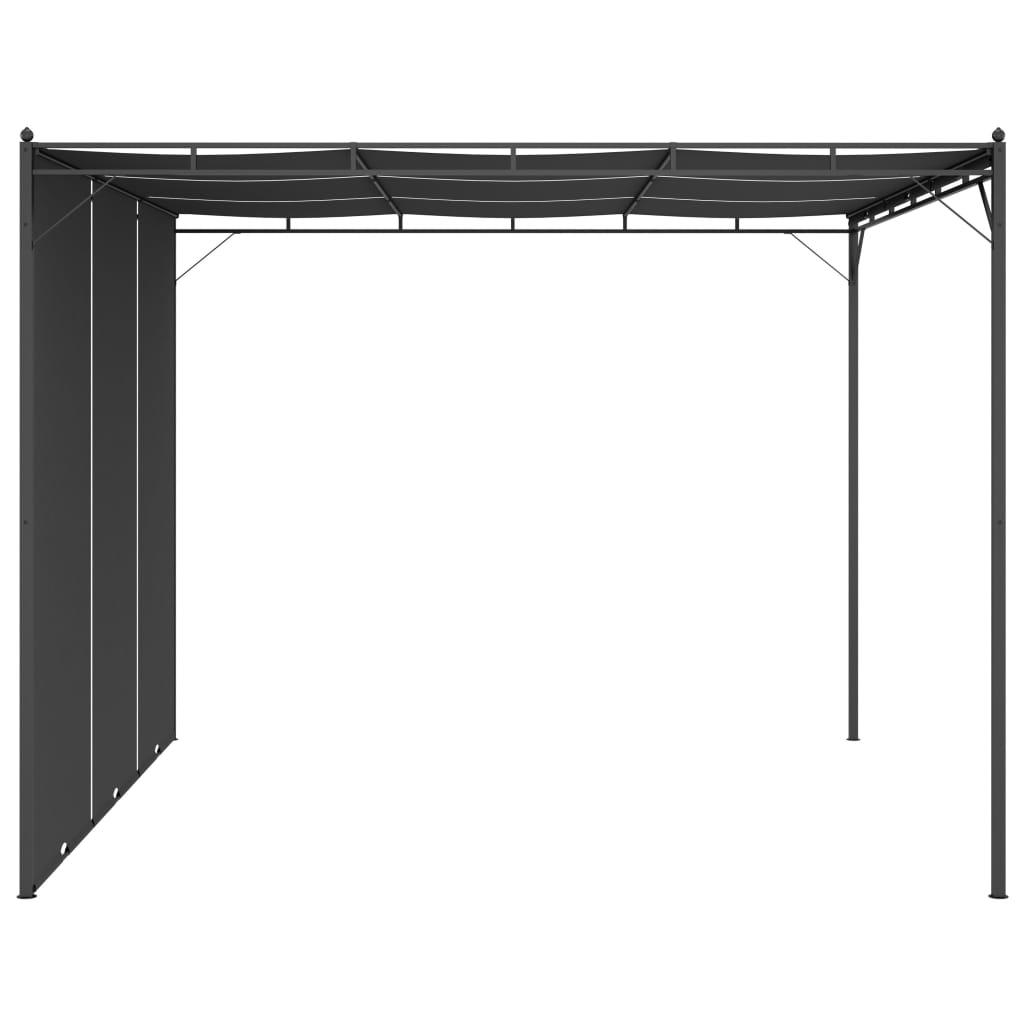 Gazebo de jardim com cortina lateral 3x3x2,25m antracite