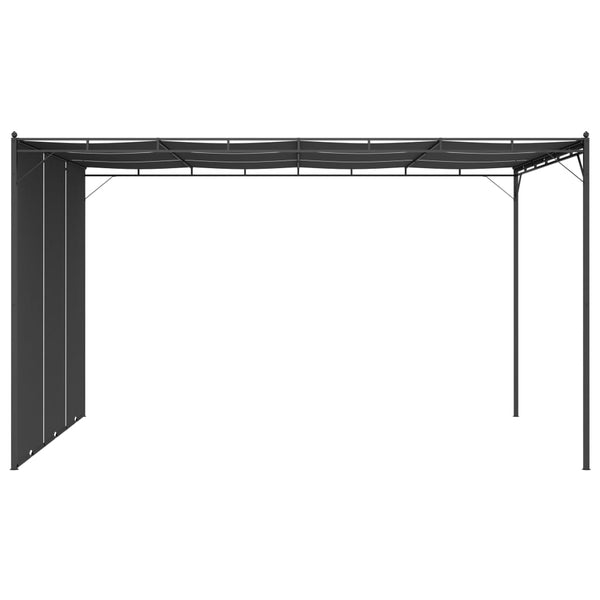 Gazebo de jardim com cortina lateral 4x3x2,25m antracite