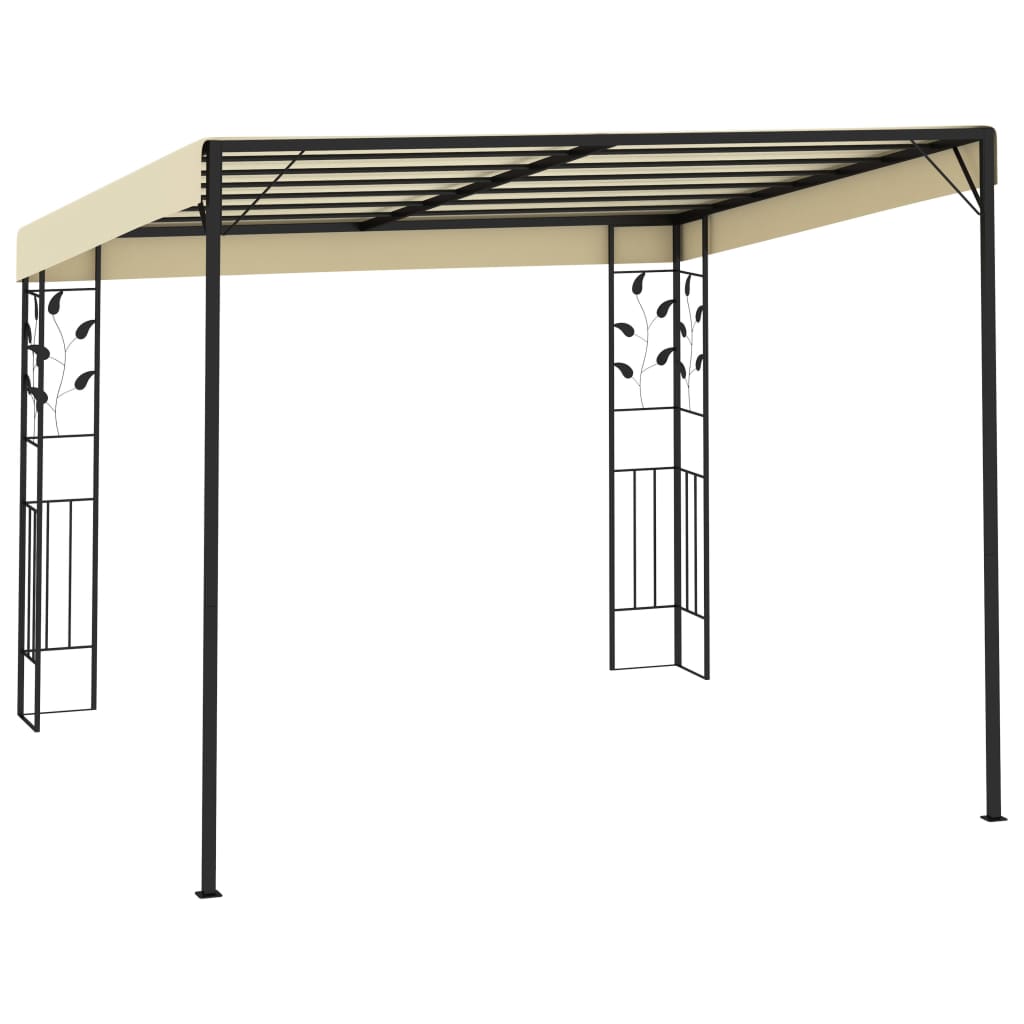 Gazebo de parede 3x3x2,5 m creme