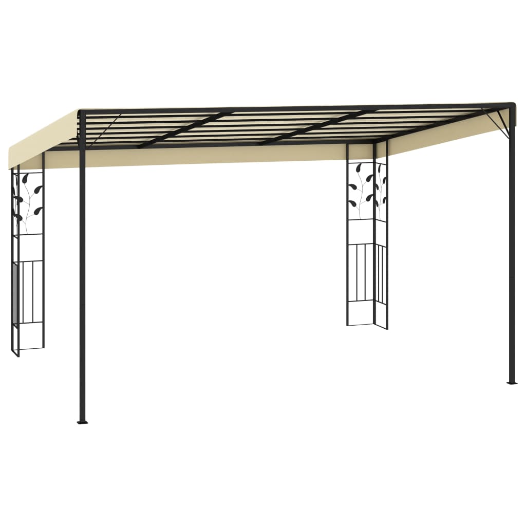 Gazebo de parede 4x3x2,5 m creme