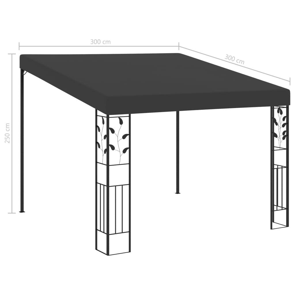 Gazebo de parede 3x3x2,5 m antracite