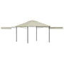 Gazebo com toldos duplos extensíveis 3x3x2,75 m 180 g/m² creme