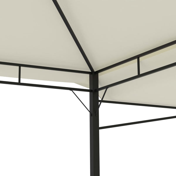 Gazebo com toldos duplos extensíveis 3x3x2,75 m 180 g/m² creme