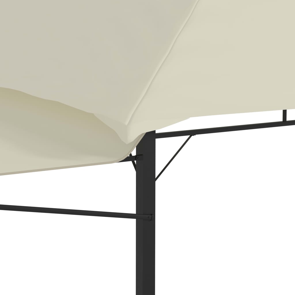 Gazebo com toldos duplos extensíveis 3x3x2,75 m 180 g/m² creme