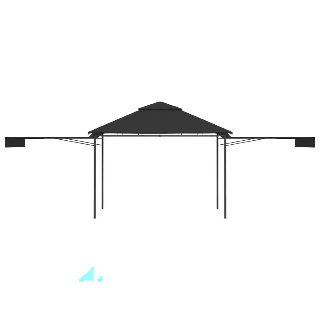 Gazebo c/ toldos duplos extensíveis 3x3x2,75m 180g/m² antracite