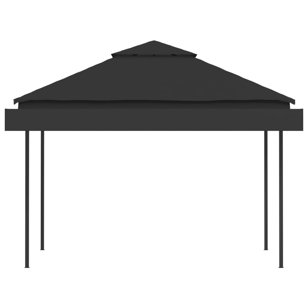 Gazebo c/ toldos duplos extensíveis 3x3x2,75m 180g/m² antracite