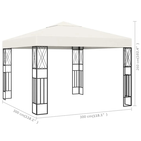 Gazebo 3x3 m tecido creme