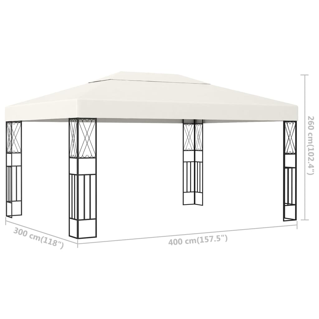 Gazebo 3x4 m tecido creme