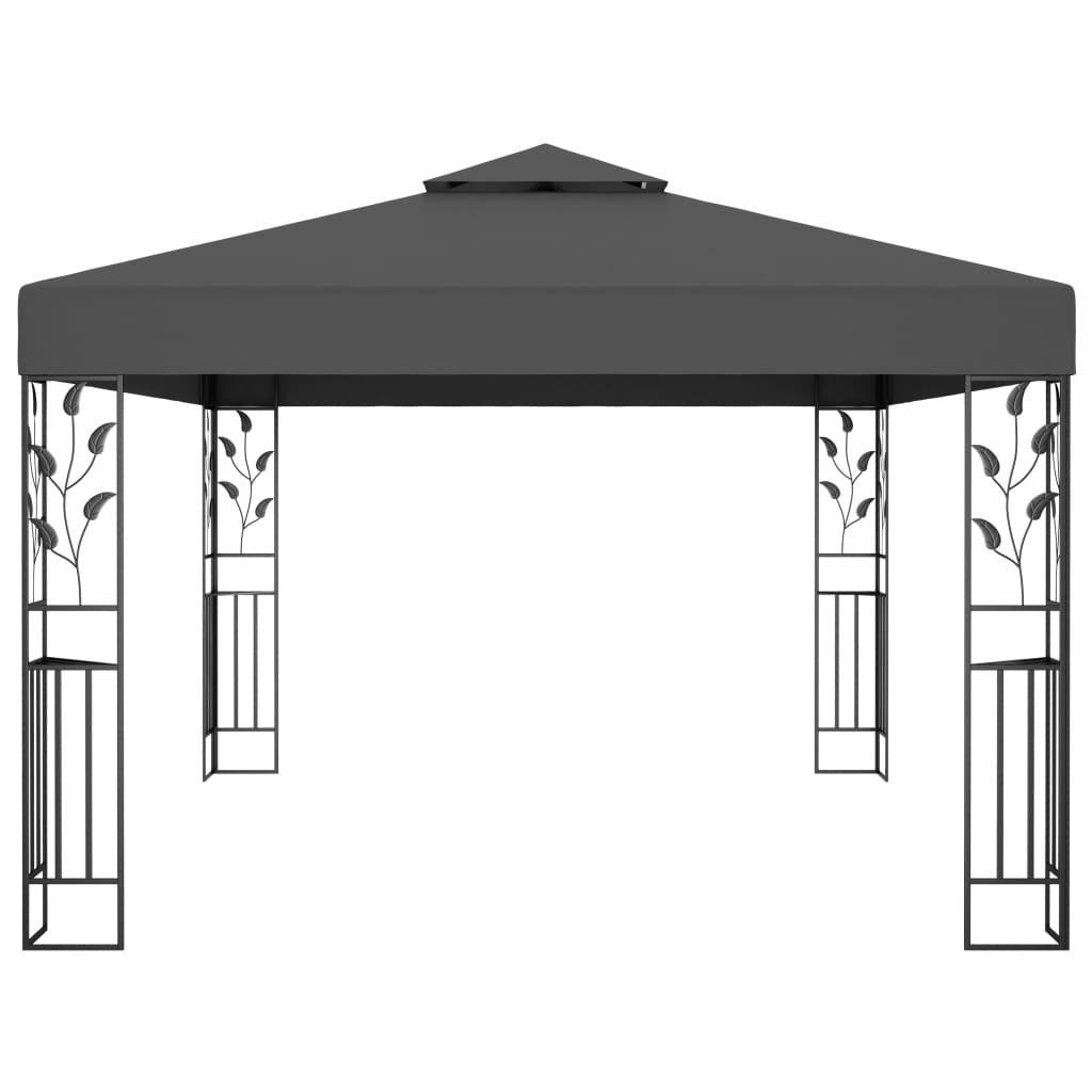 Gazebo com telhado duplo 3x4 m antracite