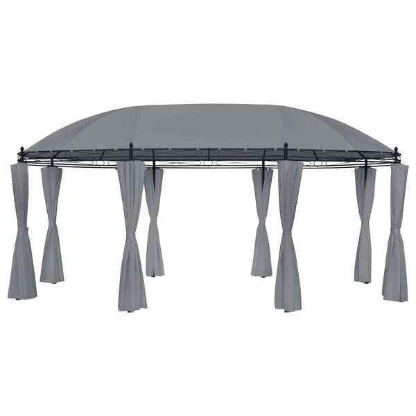 Gazebo com cortinas 520x349x255 cm antracite