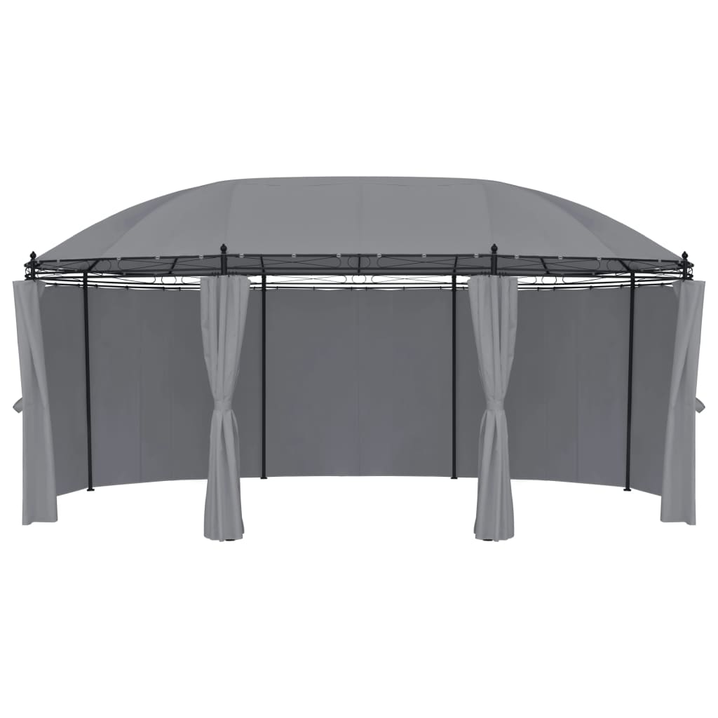 Gazebo com cortinas 520x349x255 cm antracite