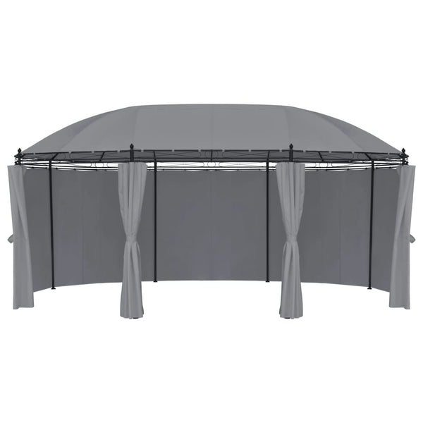 Gazebo com cortinas 520x349x255 cm antracite