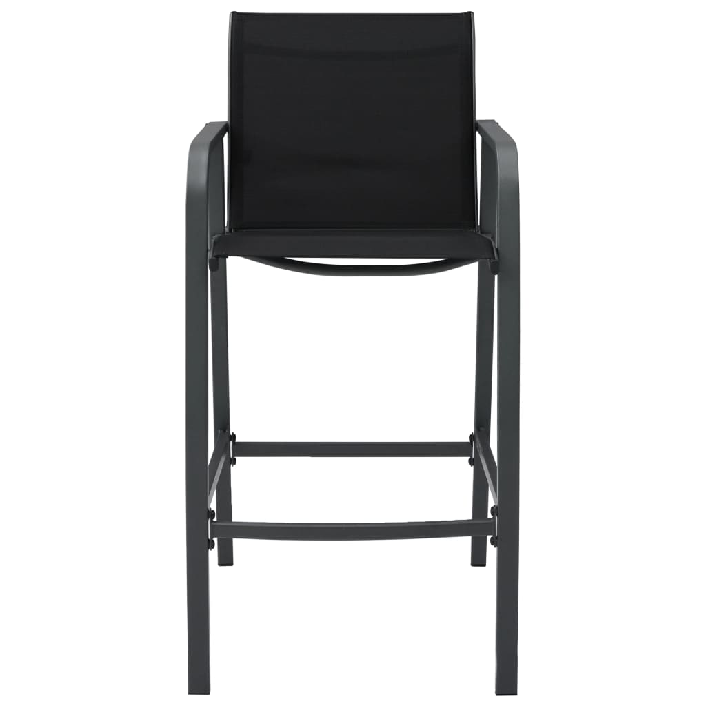 Cadeiras de bar para jardim 2 pcs textilene preto