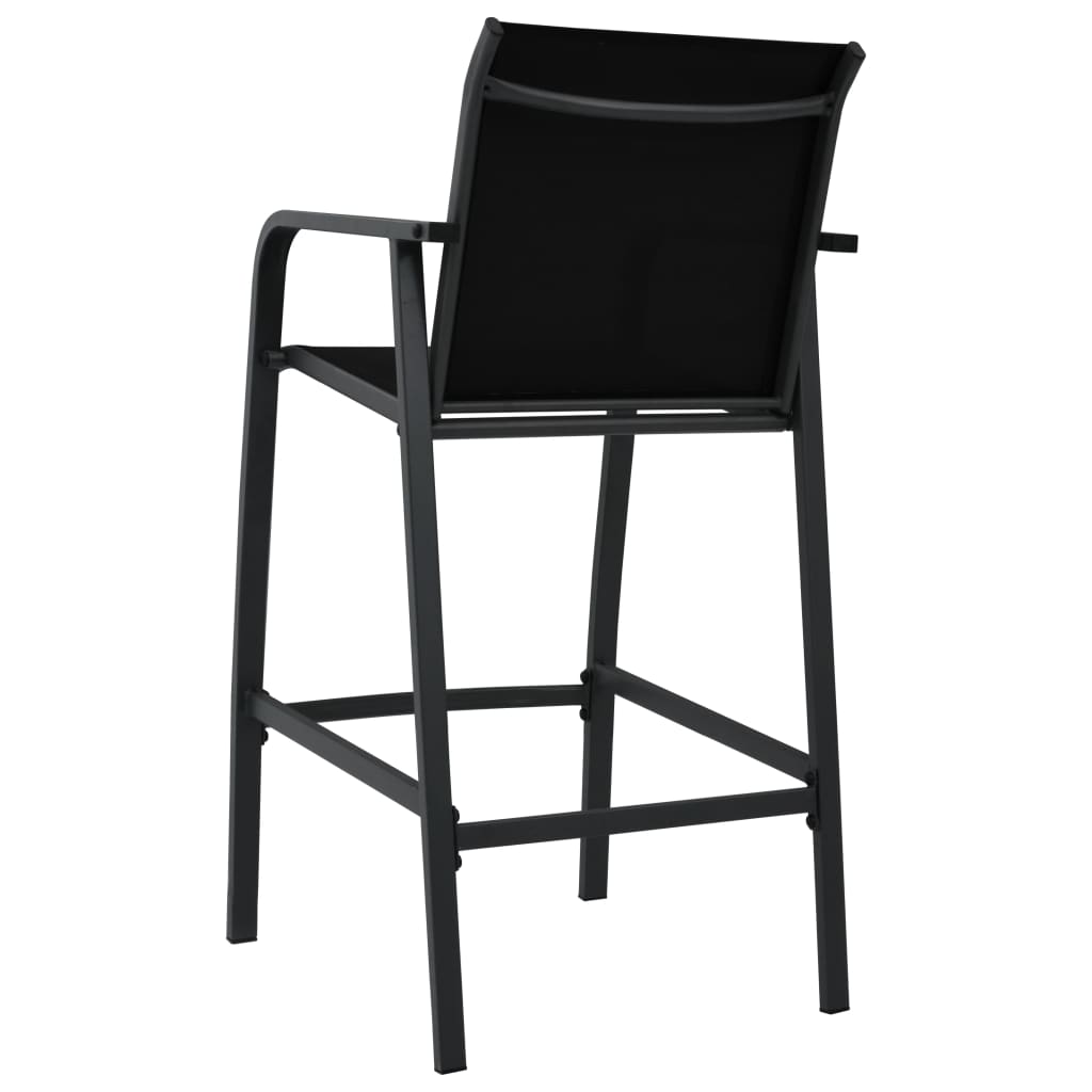 Cadeiras de bar para jardim 4 pcs textilene preto