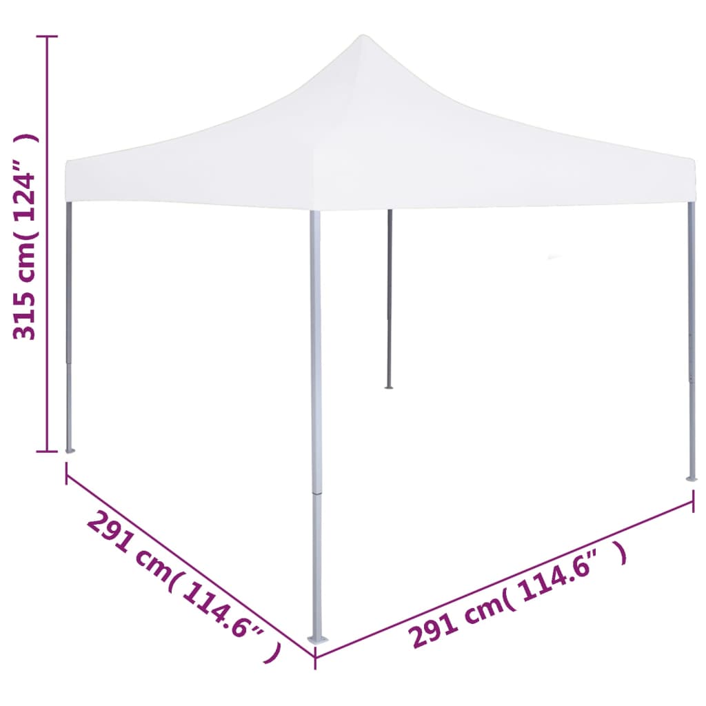 Tenda dobrável profissional para festas 3x3 m aço branco