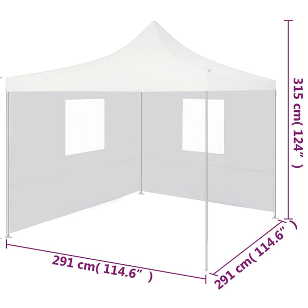 Tenda dobrável profissional festas 2 paredes 3x3m aço branco