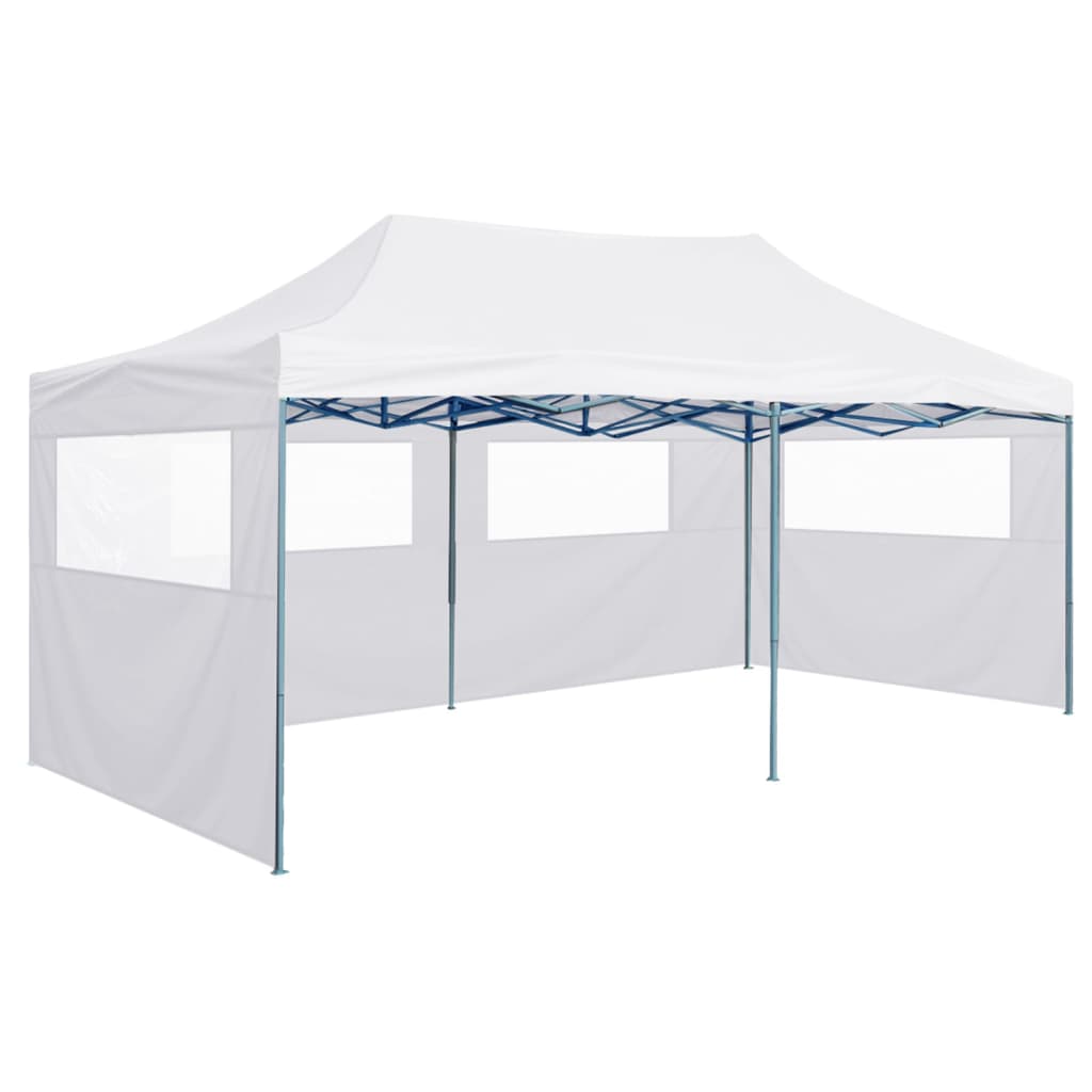 Tenda dobrável profissional festas 4 paredes 3x6m aço branco