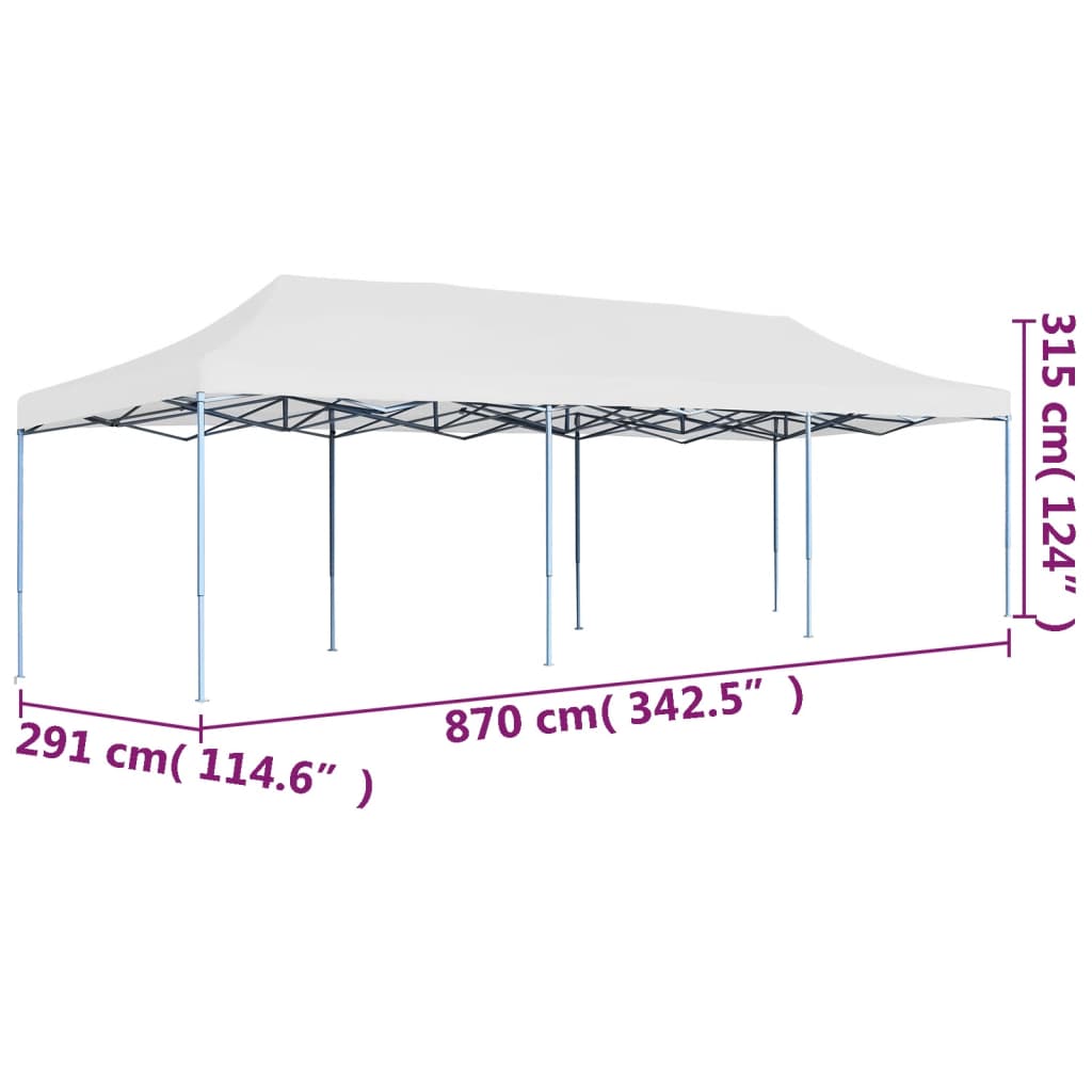 Tenda para festas pop-up dobrável 3x9 m branco