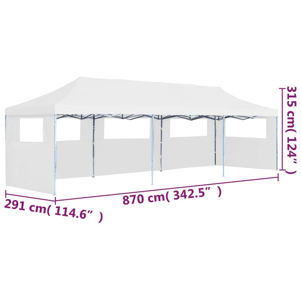 Tenda para festas pop-up dobrável c/ 5 paredes 3x9 m branco