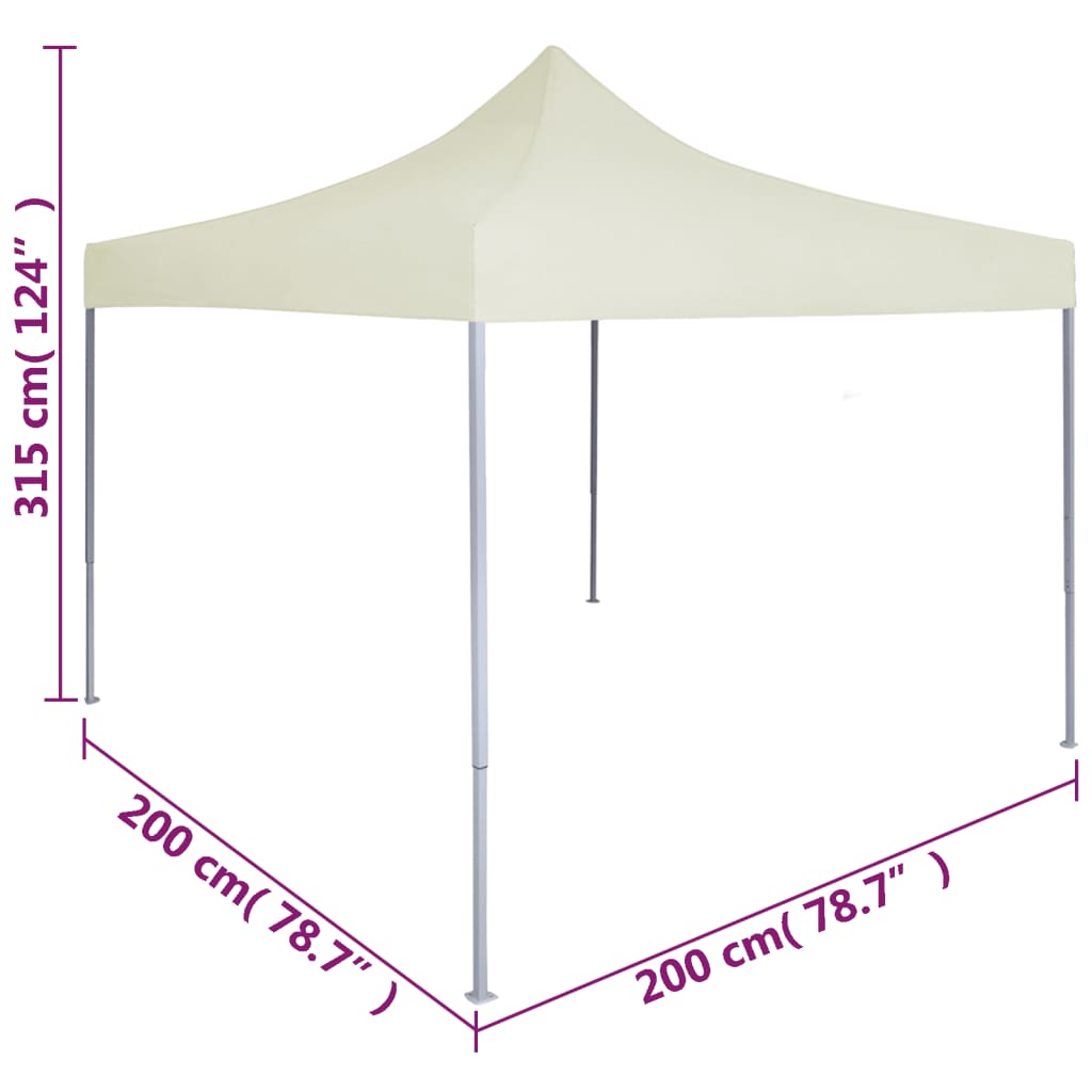 Tenda dobrável profissional para festas 2x2 m aço creme