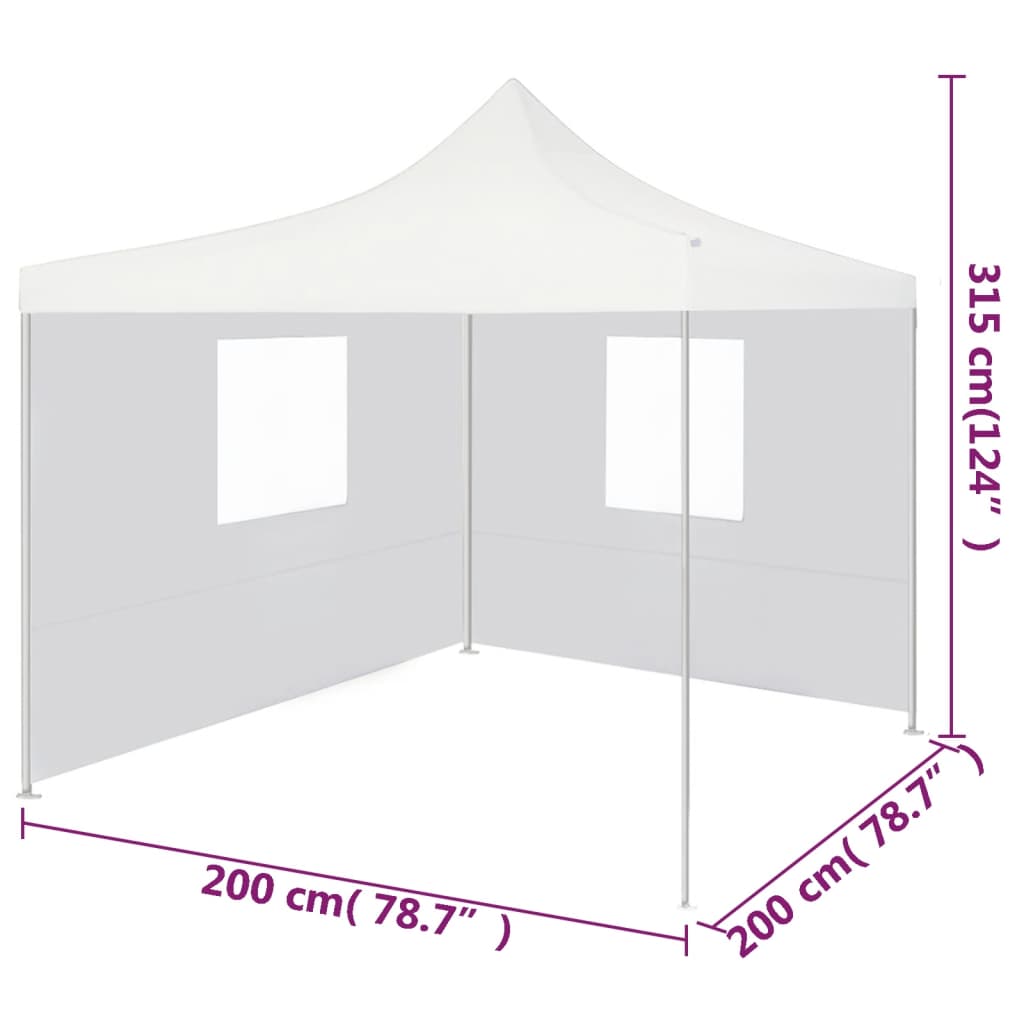 Tenda dobrável profissional festas 2 paredes 2x2m aço branco