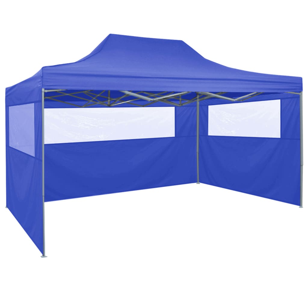 Tenda dobrável profissional festas 4 paredes 3x4m aço azul