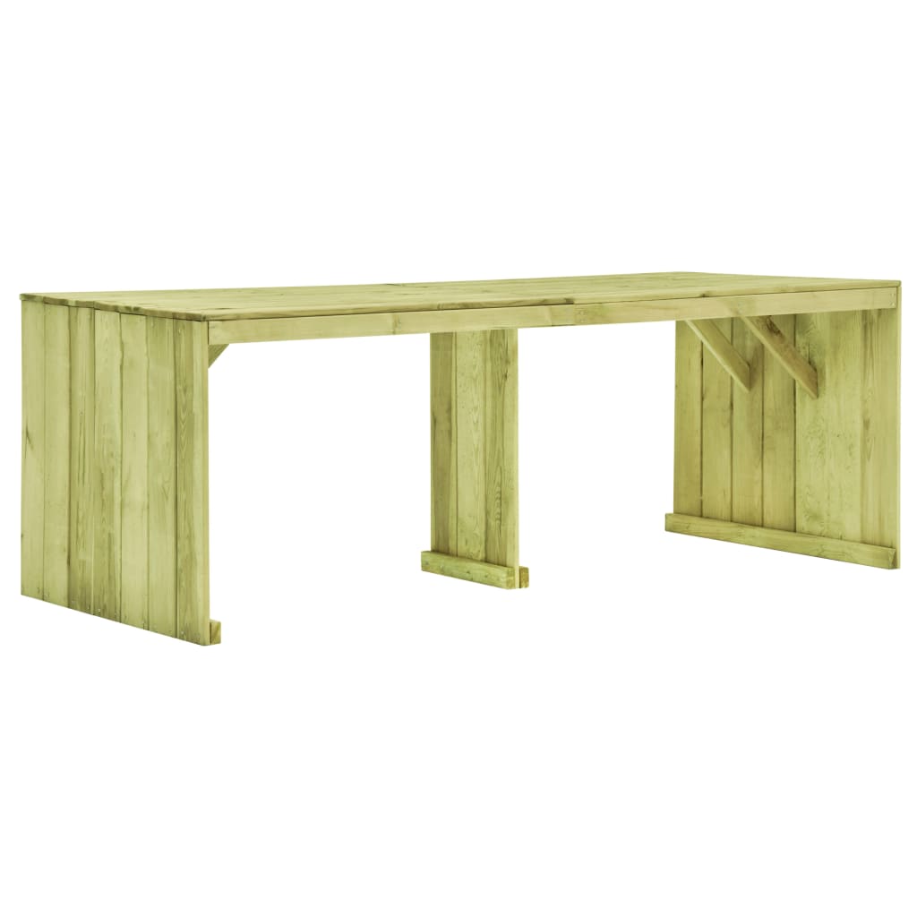 Mesa de jardim 220x101,5x80 cm madeira de pinho impregnada