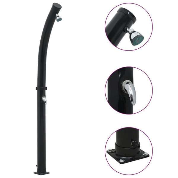 Solar shower 214 cm 20 L black