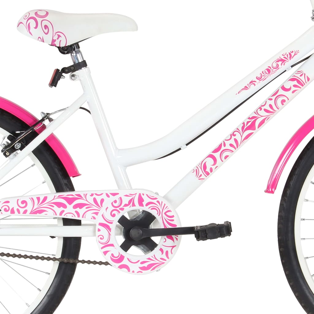 Bicicleta infantil 24" rosa y blanca.