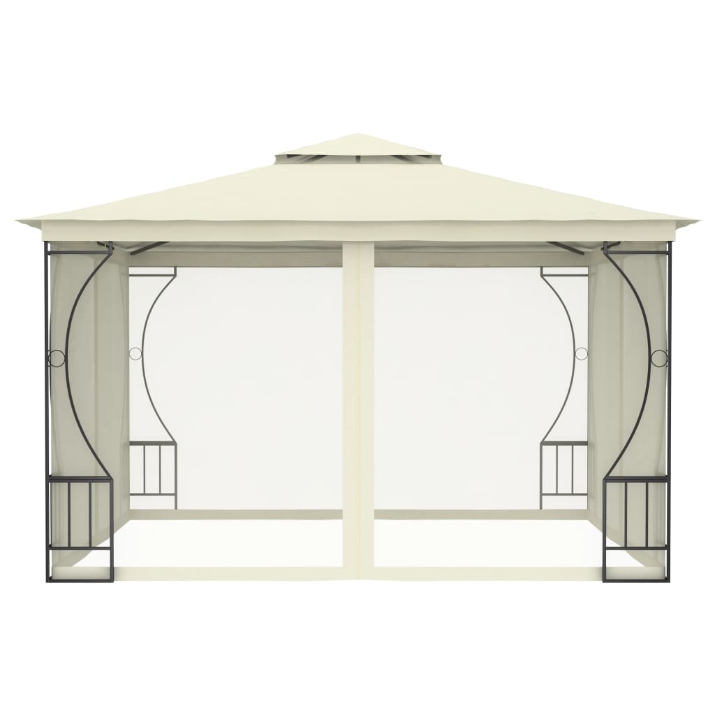 Gazebo com redes 300x300x265 cm creme