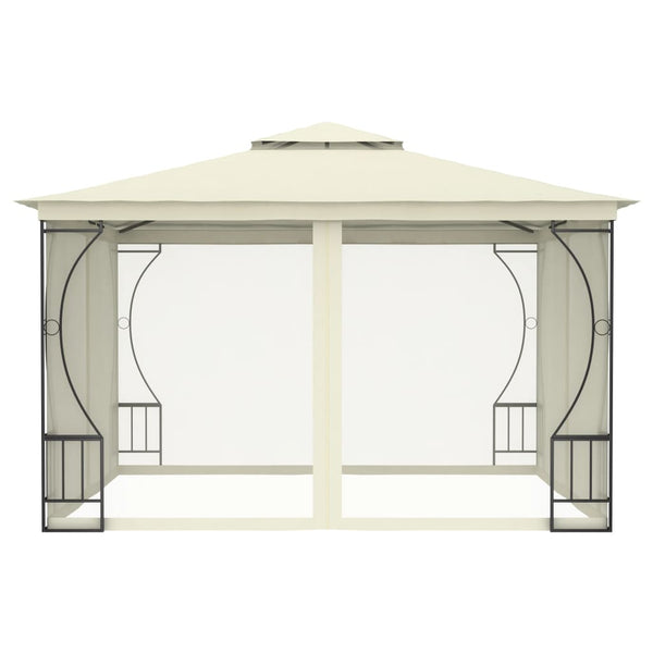 Gazebo com redes 300x300x265 cm creme