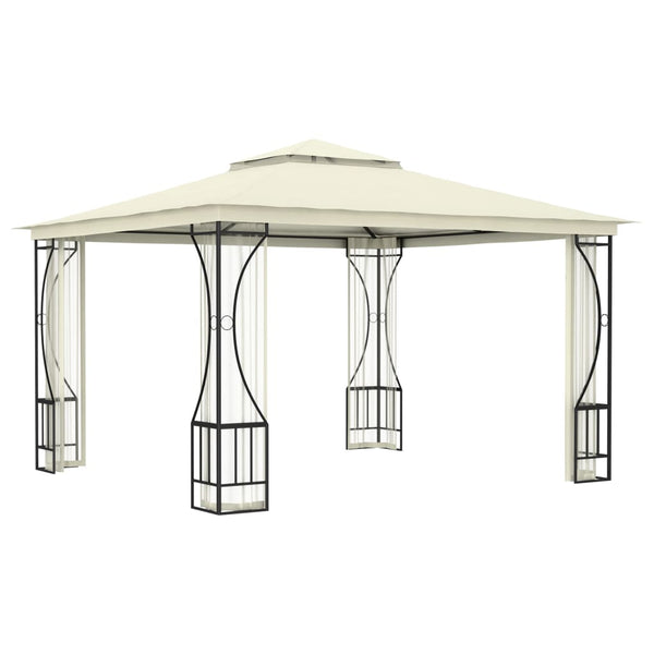 Gazebo com redes 300x300x265 cm creme