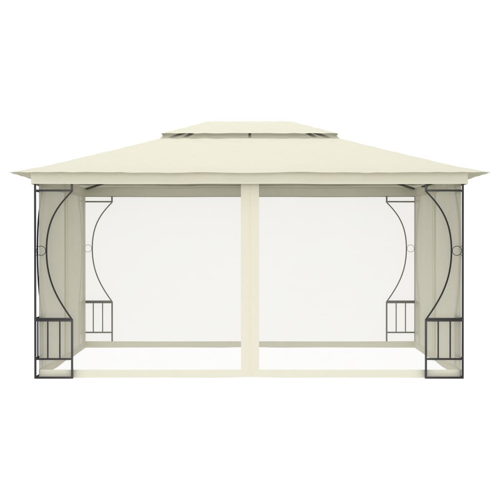 Gazebo com redes 300x400x265 cm creme