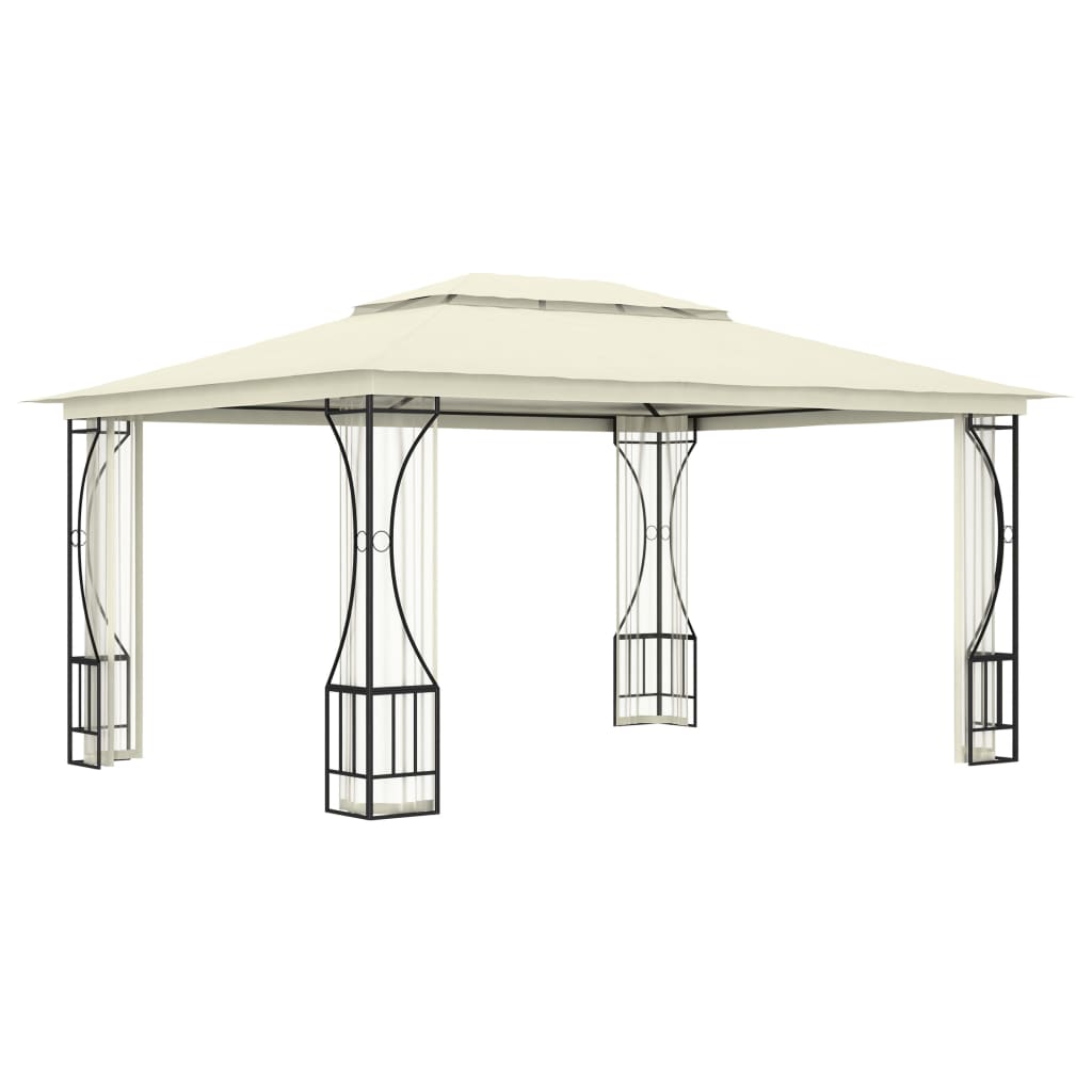 Gazebo com redes 300x400x265 cm creme