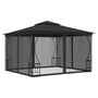 Gazebo com redes 300x300x265 cm antracite