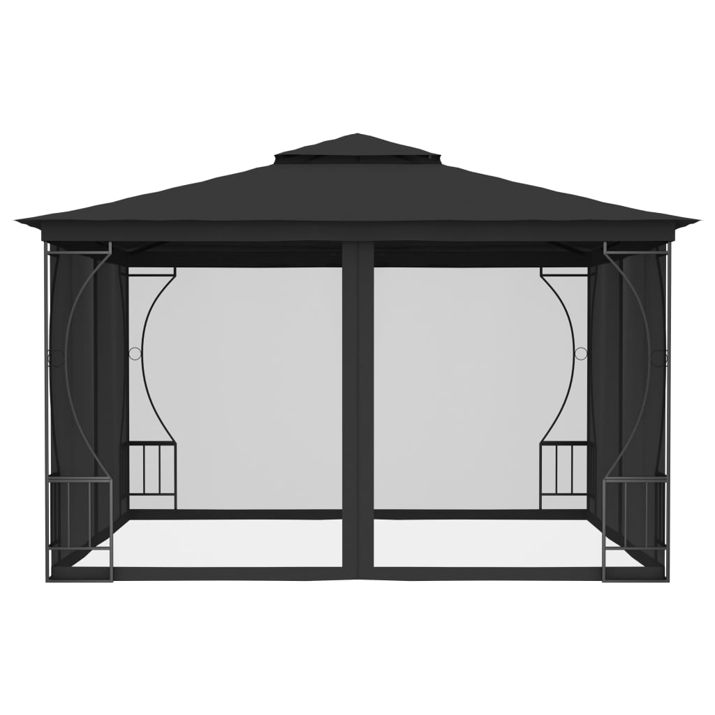 Gazebo com redes 300x300x265 cm antracite