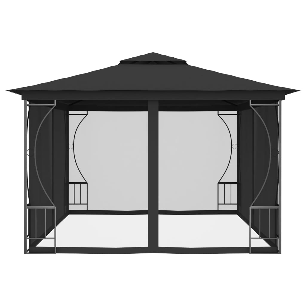 Gazebo com redes 300x400x265 cm antracite