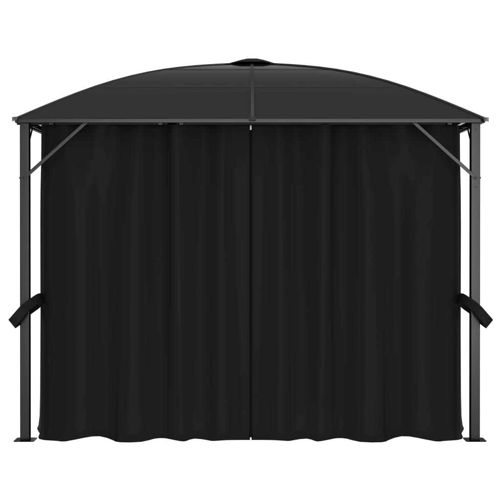 Gazebo com cortinas 300x300x265 cm antracite