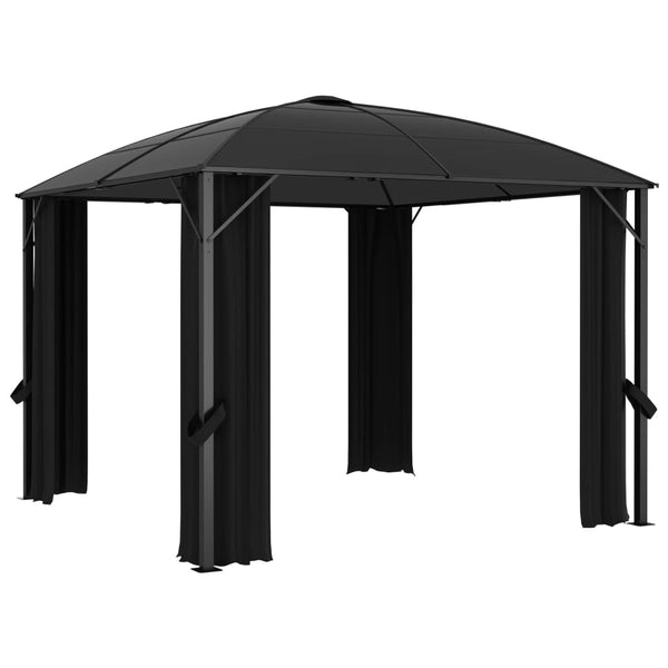 Gazebo com cortinas 300x300x265 cm antracite